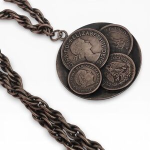 Vintage Faux Coin Pendant Necklace